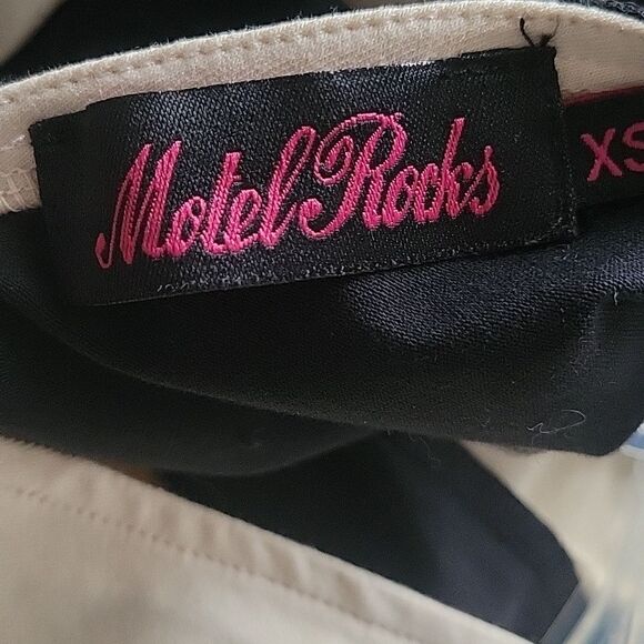 Motel Rocks XS Bodycon Mini Dress ColorBlock Sexy Club Black Abstract Feminine - Picture 6 of 11